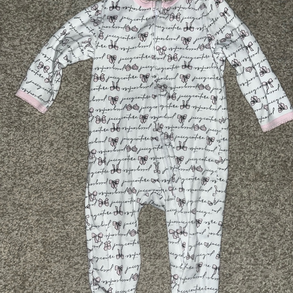 Juicy Couture White and Pink Kids Footie